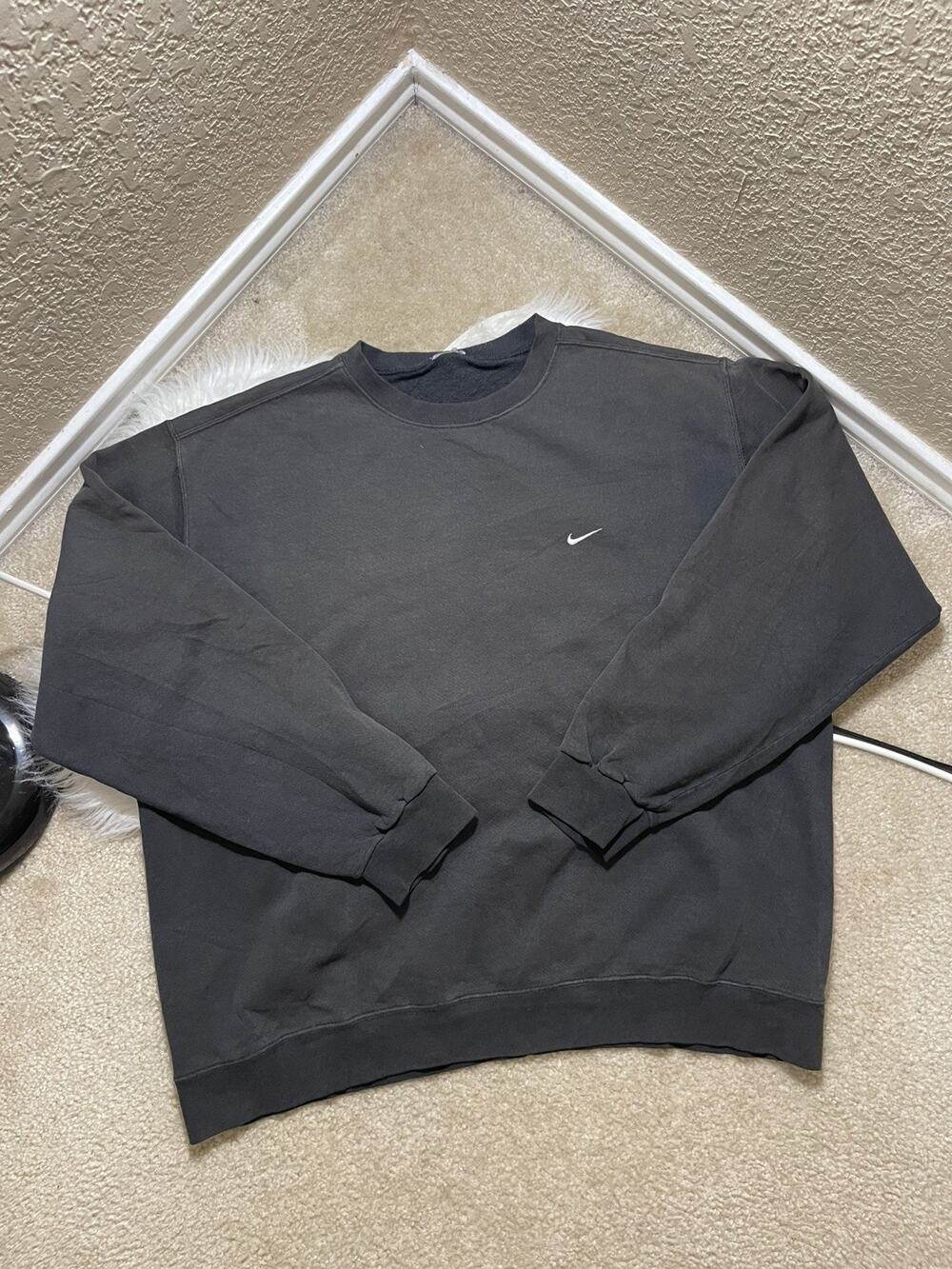 Vintage Nike Crewneck Sweatshirt Mens XLarge Faded Black 90s Made in USA